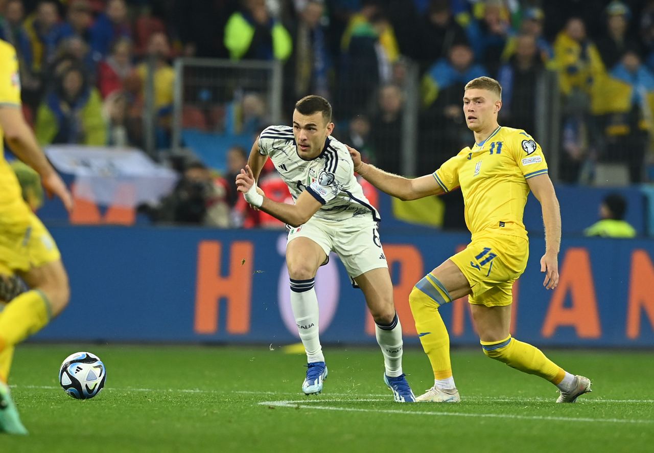 Украинцы на равных бились с действующим чемпионом Европы. Фото: Итальянская федерация футбола
