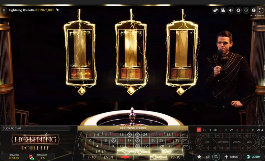 Lightning Roulette графика