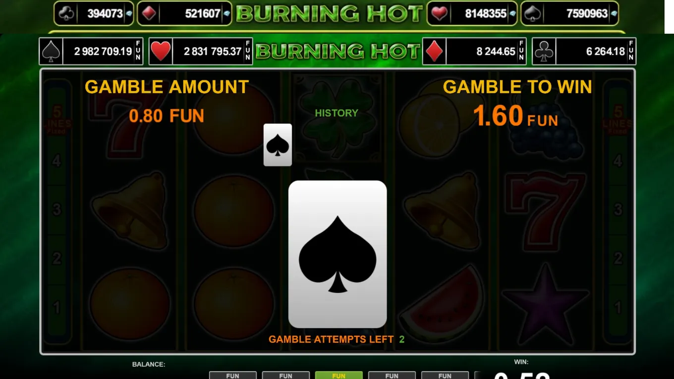 Риск-игра в Burning Hot