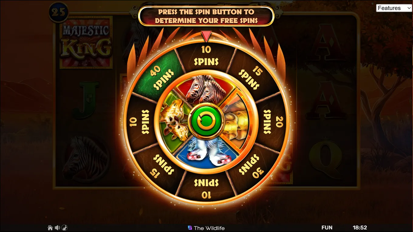 колесо Free Spins с секторами 10–40 и выбором Double Symbol