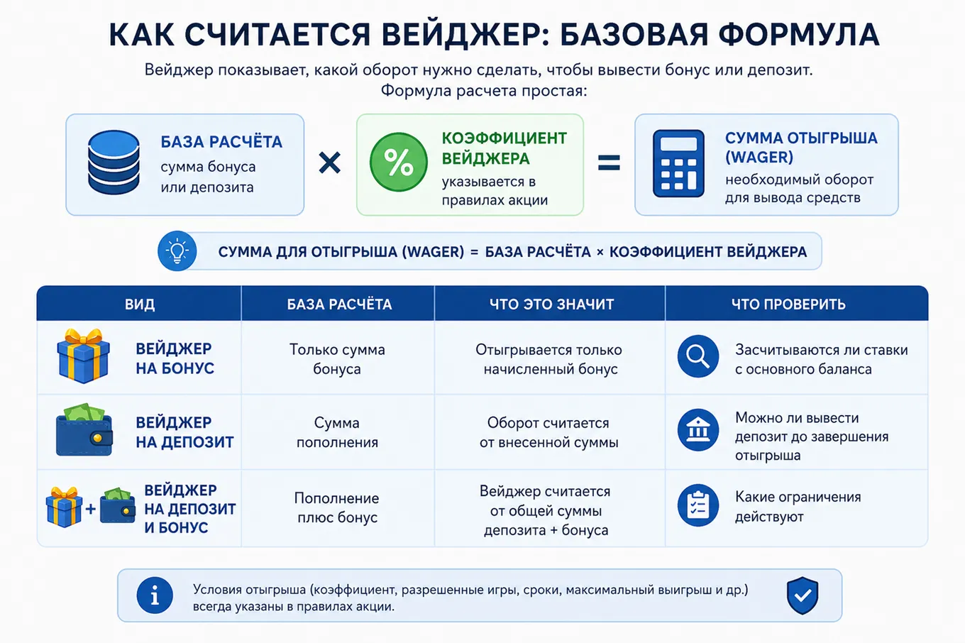 вейджер формула расчёта бонуса