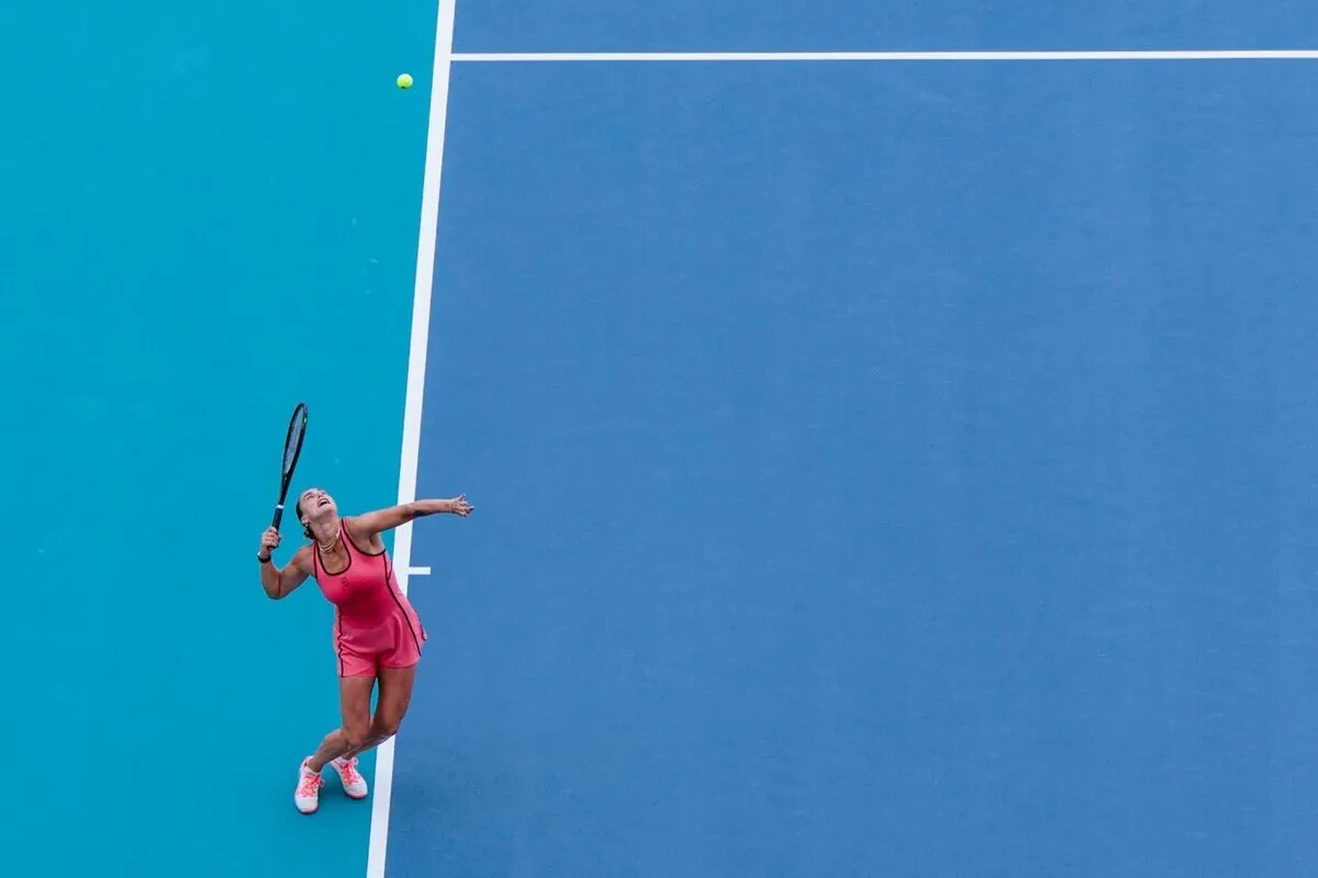 Белоруска на подаче. Фото: соцсети турнира Miami Open