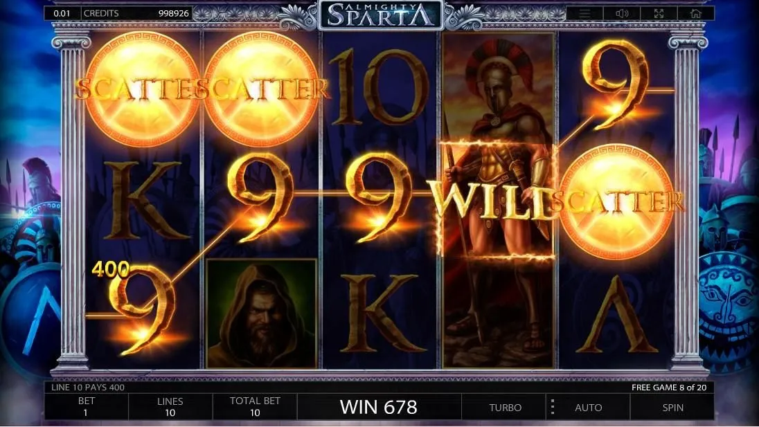 Almighty Sparta выигрышная комбинация