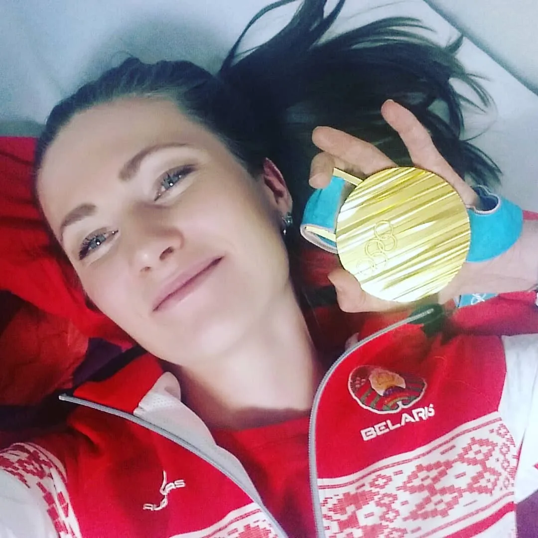 Дарья Домрачева с золотом Пхенчхана-2018. Фото: Социальные сети Дарьи Домрачевой
