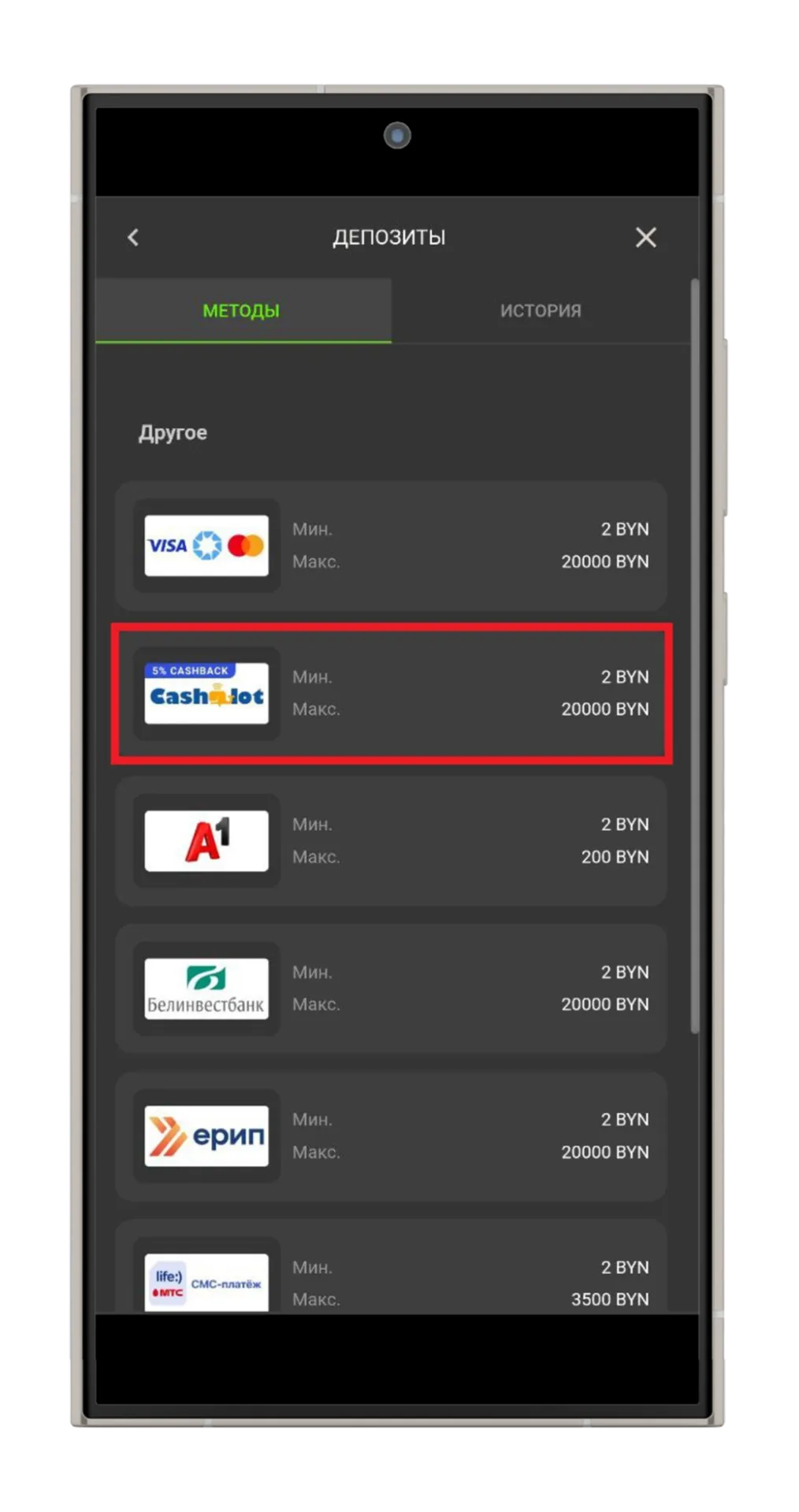 Выбор&nbsp;Cashalot