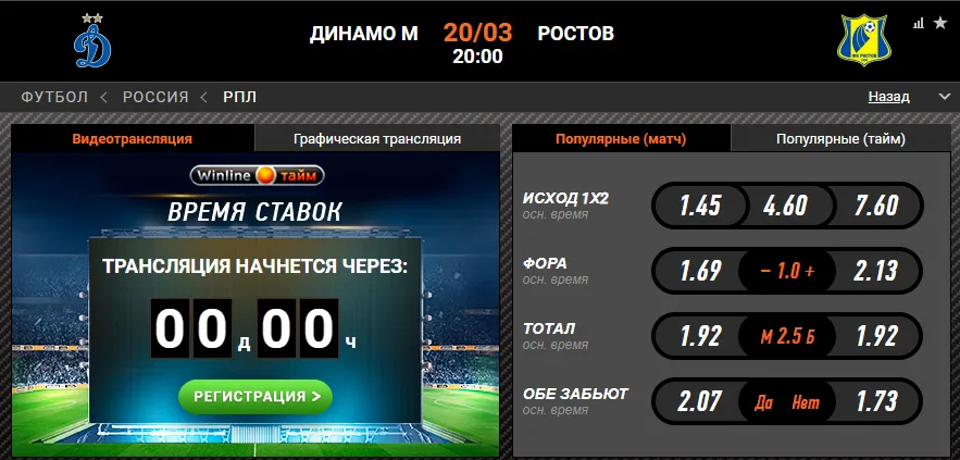 Винлайн «Динамо» – «Ростов»