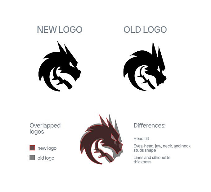 Разница в старом и новом логотипах Team Spirit
