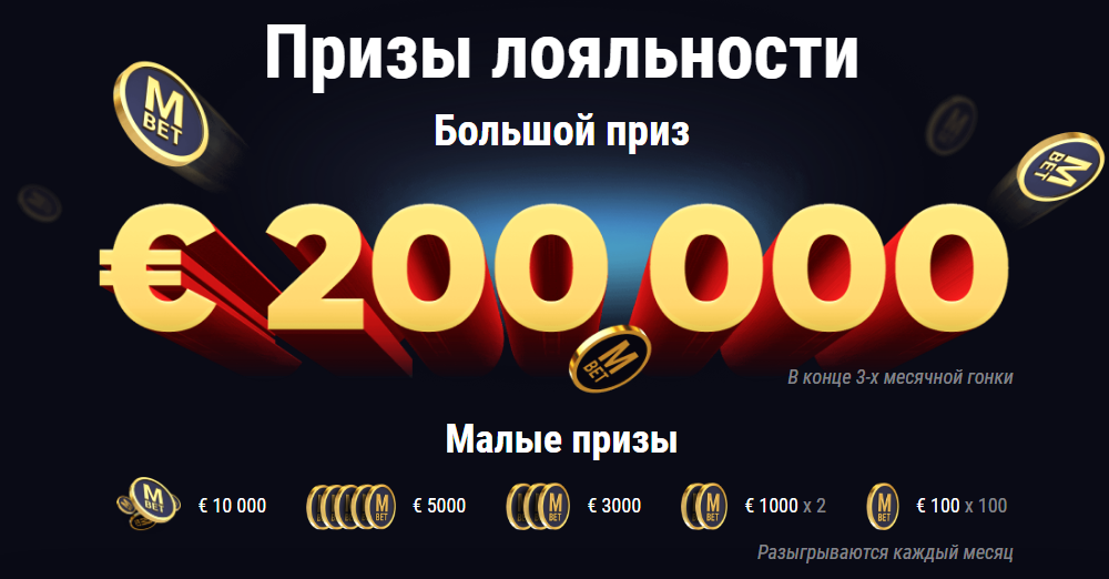 Marathonbet разыгрывает главный приз – 200 000 евро и денежные призы в размере 90 000 евро