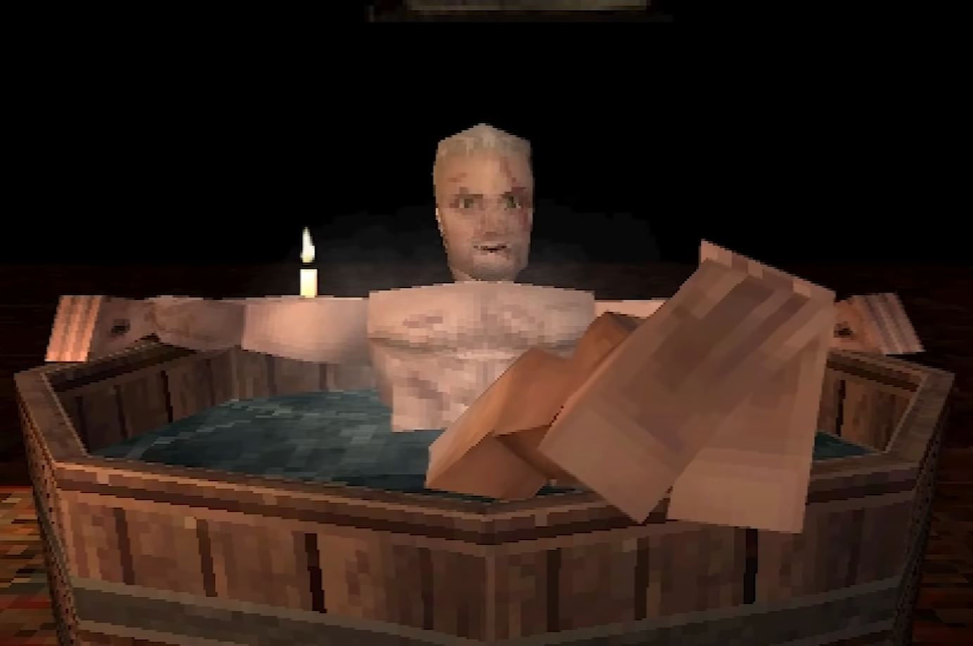 Блогер показал сцену с ванной из «Ведьмака 3» в стиле PS1