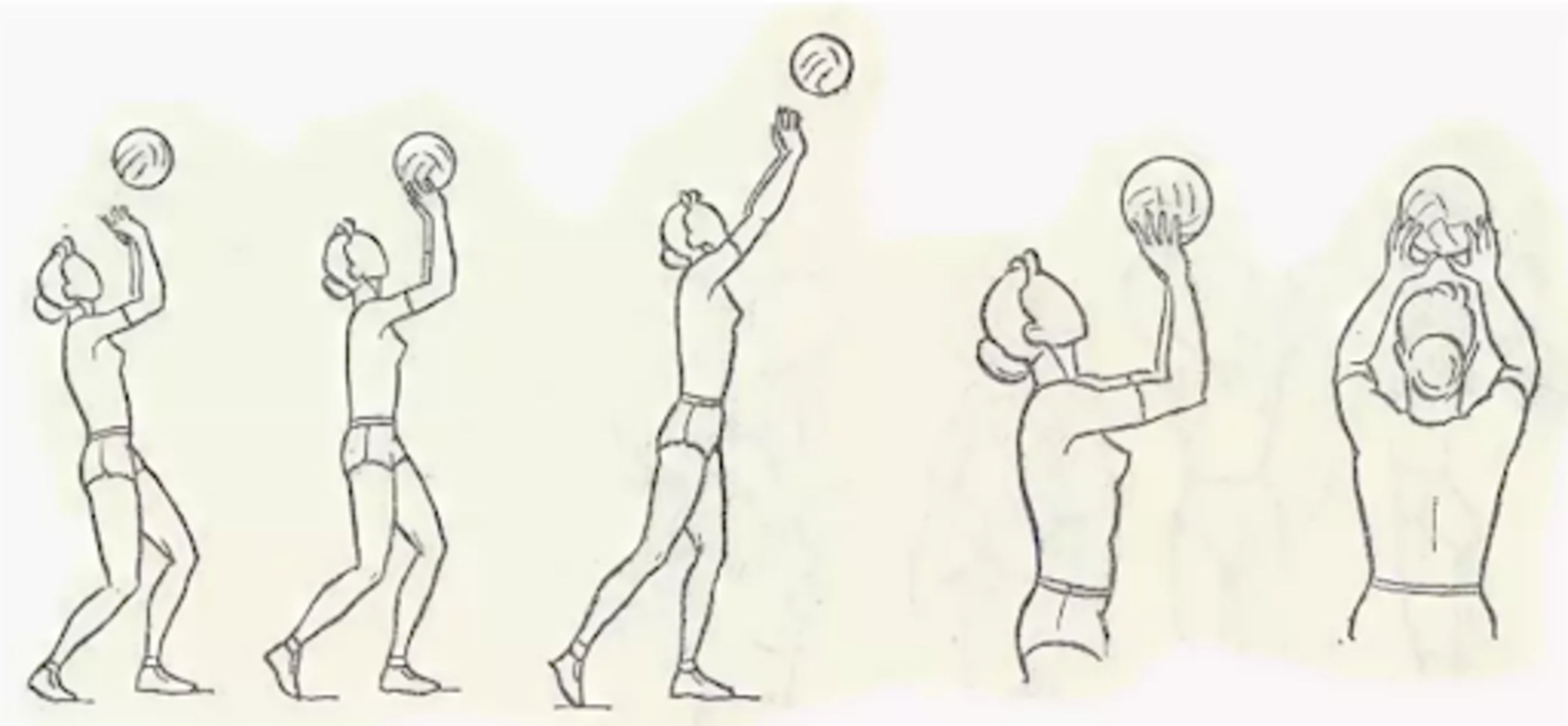 Прием мяча сверху двумя руками в волейболе